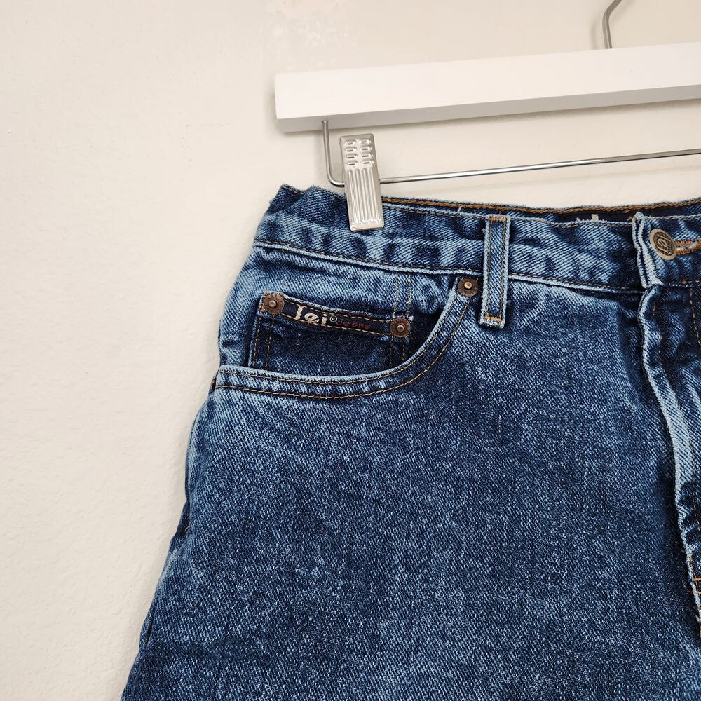 Vintage Y2K Dark Wash Denim Cut Off Jean Shorts Mid Rise Lei 4 - Picture 8 of 12